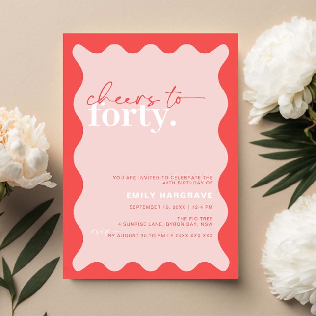 Convites Vibrante Saúde para Festa de Quarenta aniversário  (Criador carregado)