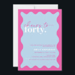 Convites Vibrante Saúde para Festa de Quarenta aniversário<br><div class="desc">Este convite de festas vibrante é perfeito para uma festa de aniversário moderna. O simples design apresenta fundo azul-céu com borda ondulada. Personalizável em qualquer cor. Mantenha o design mínimo e elegante, como está, ou personalize-o adicionando seus próprios gráficos e trabalhos de arte. Para personalização mais avançada deste design, por...</div>