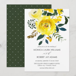 Convites Vibrantt Amarelo Floral Casamento