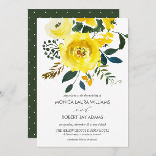 Convites Vibrantt Amarelo Floral Casamento