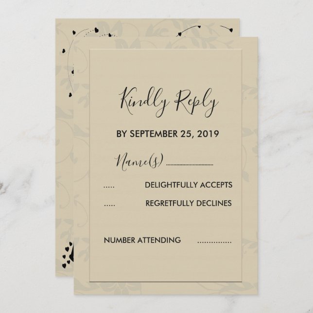 Convites Vice-VP Romântico Elegante Moderno (Frente/Verso)