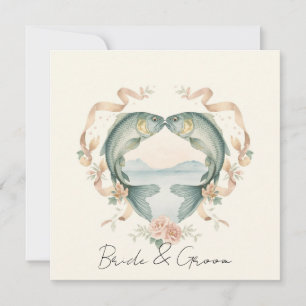 Convites Viciados em você amantes da pesca Casamento Aquare