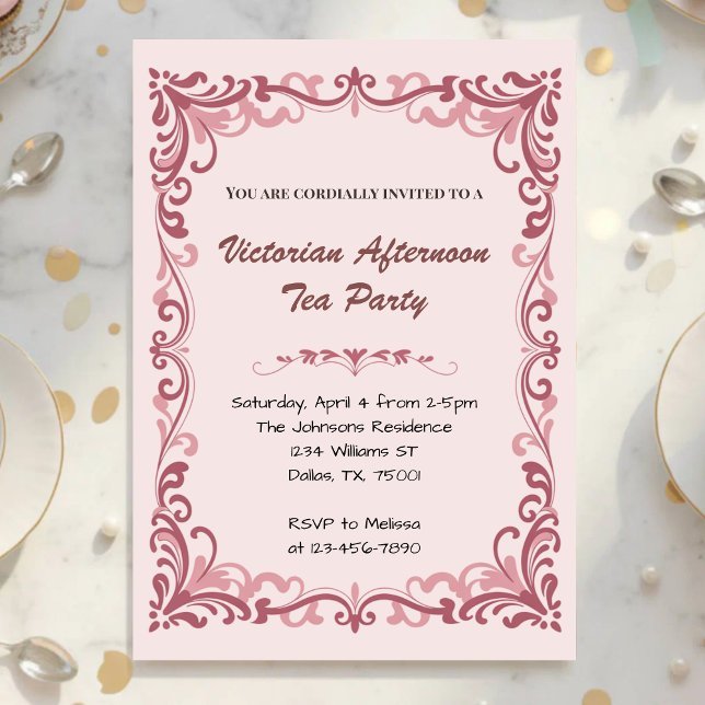 Convites  Victorian Afternoon Tea Party (Criador carregado)