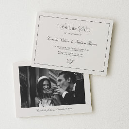 Convites Victorian Black & Ivory Wedding Save the Date