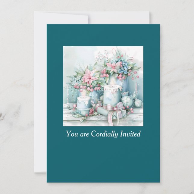 Convites Victorian Christmas Celebration Invitation (Frente)