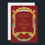 Convites Victorian Era 1835 Floral Rococo Style Wedding<br><div class="desc">Very ornate,  elegant and colorful retro wedding invitations derived from a vintage Victorian era 1835 floral baroque rococo rocaille style black and white print frame border. You can easily edit the text and customize the background color in this design template.</div>