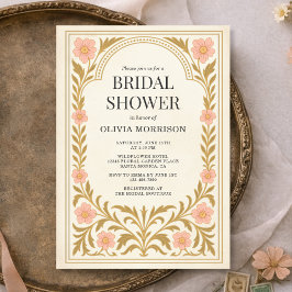Convites Victorian Floral Art Nouveau Bridal Shower