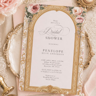 Convites victorian floral bridal shower invite