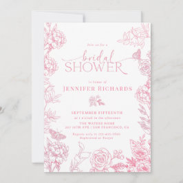 Convites Victorian Floral | Chá de panela de borboletas