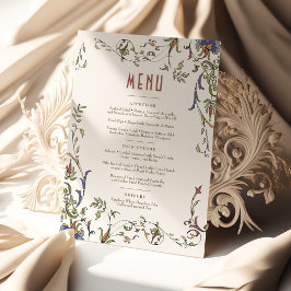 Convites Victorian Flourish Menu de Casamento Personalizáve