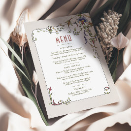 Convites Victorian Flourish Menu de Casamento Personalizáve