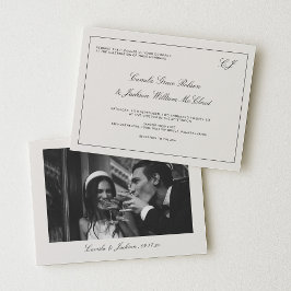 Convites Victorian Old Money Black and Cream Wedding 