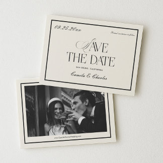 Convites Victorian Old Money Wedding Save the Date Photo