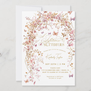 Convites Vida das borboletas Chás de panela Flores selvagen