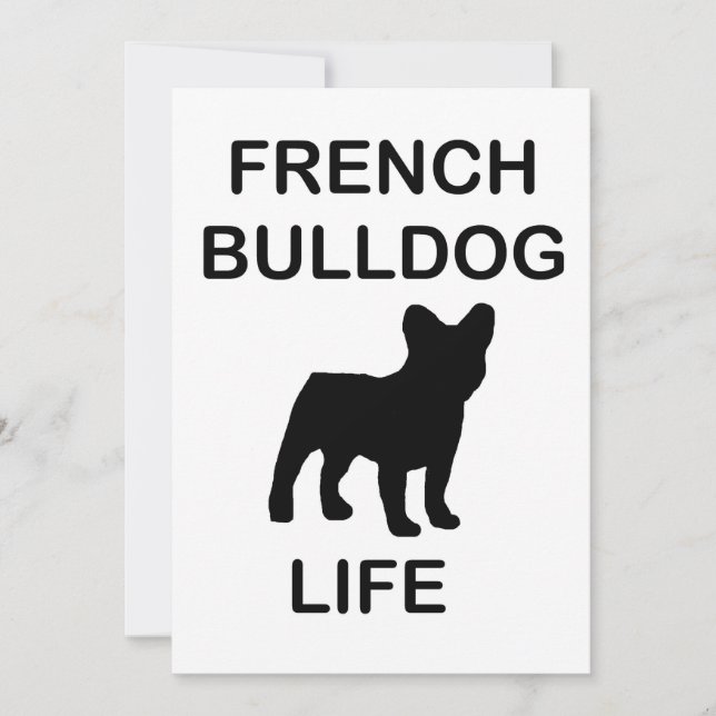 Convites vida de buldogue francês (Frente)