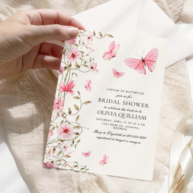 Convites Vida Elegante do Chá de panela das Borboletas (Criador carregado)