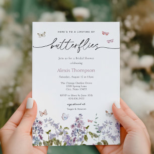 Convites Vida roxa do Chá de panela das borboletas