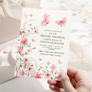 Convites Vida útil do Chá de panela das borboletas