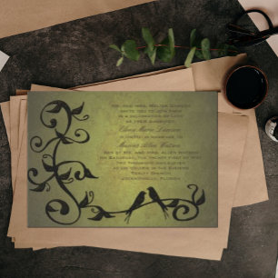 Convites Videiras verde-oliva do Grunge que Wedding o