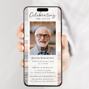 Convites Vídeo Digital Funeral de Fotografia Sunset Ocean