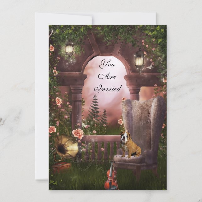 Convites Vídeo do Cachorro Violino à Lua (Frente)