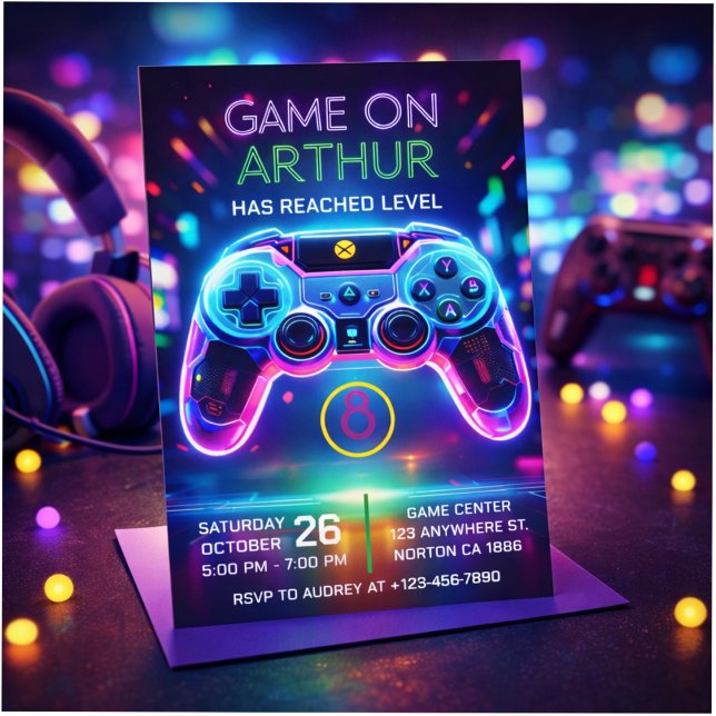 Convites Video game birthday invitation (Criador carregado)