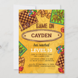 Convites Vídeo Jogo Nível Superior Aniversário do Jogador C