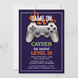 Convites Vídeo Jogo Nível Superior Aniversário do Jogador C