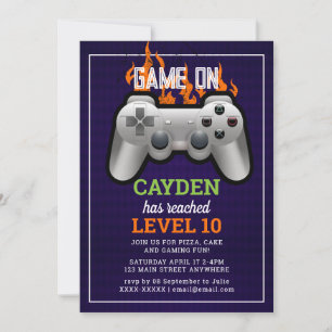 Convites Vídeo Jogo Nível Superior Aniversário do Jogador C