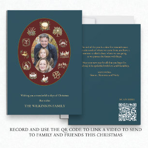 Convites vídeo personalizado 12 dias de foto de Natal