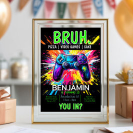 Convites VIDEOS GAMES Bruh Aniversário