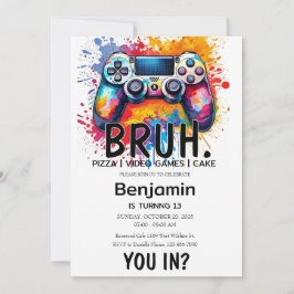 Convites VIDEOS GAMES Bruh Aniversário