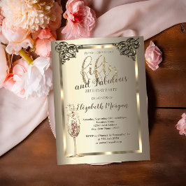 Convites Vidro de Champanhe de Fronteira do Luxo 50º Aniver