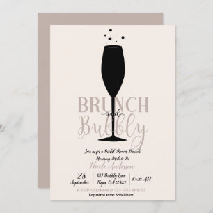 Convites Vidro de Champanhe Preto Brunch Borracha Bridal Br