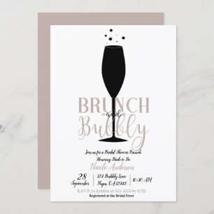 Convites Vidro de Champanhe Preto Brunch Borracha Bridal Br