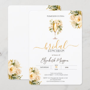 Convites Vidro de Champanhe Rosas de Bicho