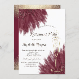 Convites Vidro de Confetti, na moda Dourado, Borgonha