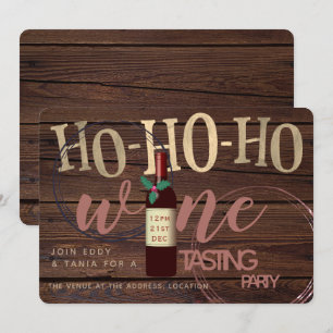 Convites Vidro de Provando de Vinho Russo de Natal