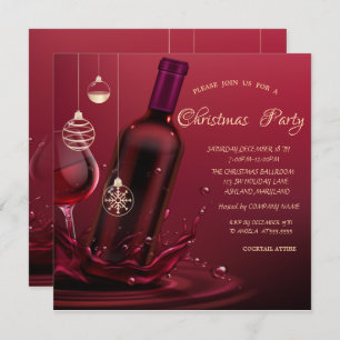 Convites Vidro de Vinho,Ficheiro de Natal