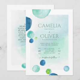 Convites Vidro do Mar Elegante Aquarela Boho Casamento Invi