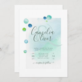 Convites Vidro do Mar Elegante Aquarela Boho Casamento Invi