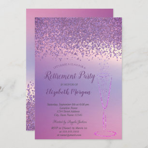 Convites Vidro Elegante Aposentação de Ouros Puros