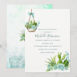 Convites Vidro Terrarium - Chá de panela Suculente