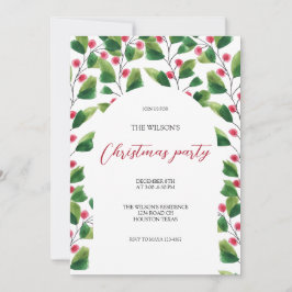 Convites Vidro Verde Verde Berry Watercolor