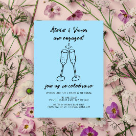 Convites Vidros de champanhe animam Festa de noivado person