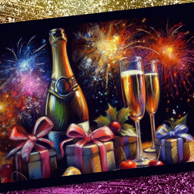 Convites Vidros de champanhe e Festa de Balde (Criador carregado)