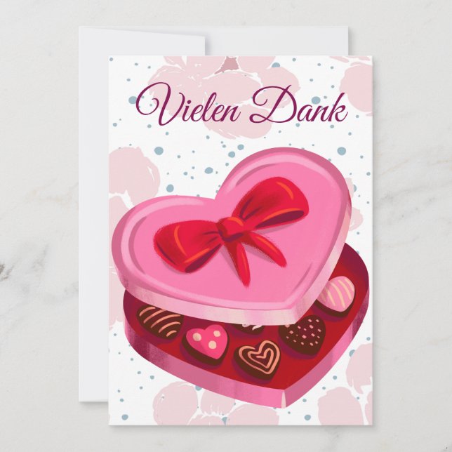 Convites Vielen Dank,  Pralinen Herz  (Frente)