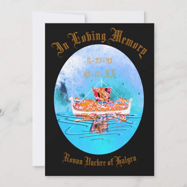 Convites Viking Funeral Memorial #2   (Frente)