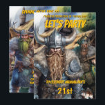 Convites Viking medieval norse belriors fantasia aniversári<br><div class="desc">Dois guerreiros viking bárbaros vestindo capacetes corados e couro com pelo e calças e topos de metal estão ameaçadoramente diante de vocês. Ambos têm barbas compridas e são enquadrados por uma casa de vilarejo ao fundo. As costas têm mais dois guerreiros nórdicos caminhando pela vila. Os modelos de texto amarelo-palha-preto-escuro...</div>