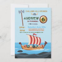 Vikings Birthday Boat Warrior Ax